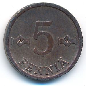 Finland, 5 pennia, 1976