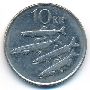 Iceland, 10 kronur, 2004