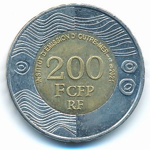 Французские Тихоокеанские Территории., 200 франков (2021 г.)