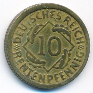 Веймарская республика, 10 рентенпфеннигов (1924 г.)