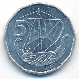 Cyprus, 5 mils, 1982