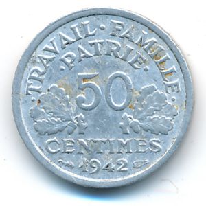 Франция, 50 сентим (1942 г.)