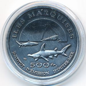 Маркизские острова., 500 франков (2014 г.)