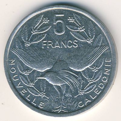 New Caledonia, 5 francs, 1983–2018