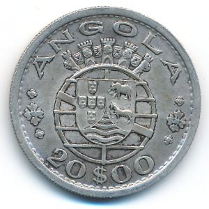 Angola, 20 escudos, 1952