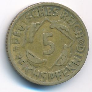 Веймарская республика, 5 рейхспфеннигов (1925 г.)