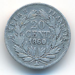 Франция, 20 сентим (1860 г.)