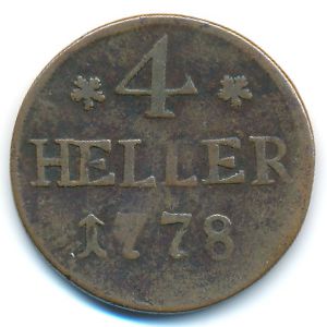 Гессен-Кассель, 4 геллера (1778 г.)