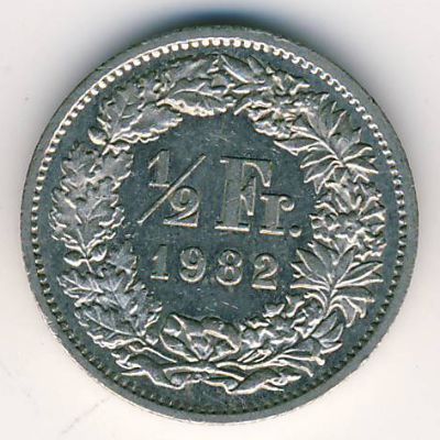 Switzerland, 1/2 franc, 1982