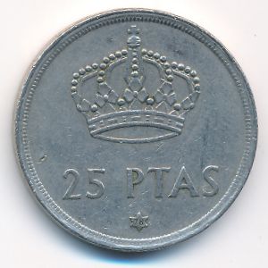 Испания, 25 песет (1975 г.)