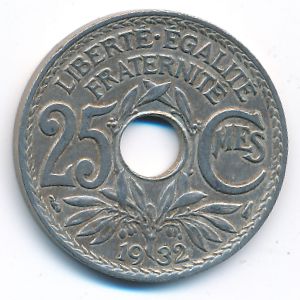 France, 25 centimes, 1932