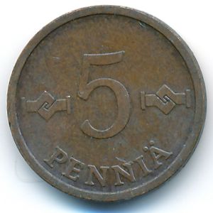 Finland, 5 pennia, 1974