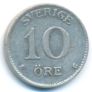 Sweden, 10 ore, 1938