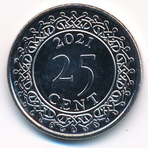 Suriname, 25 cents, 2021