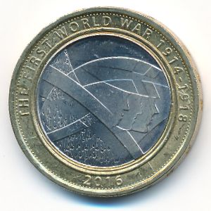 Great Britain, 2 pounds, 2016