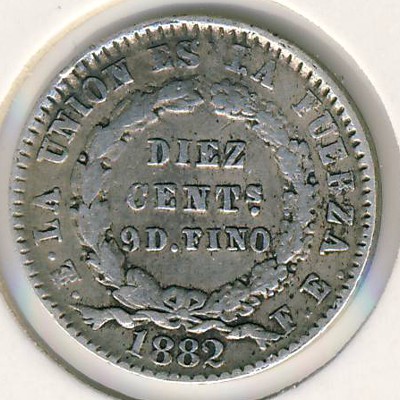 Bolivia, 10 centavos, 1875–1883