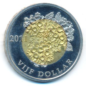 Bonaire., 5 dollars, 2011