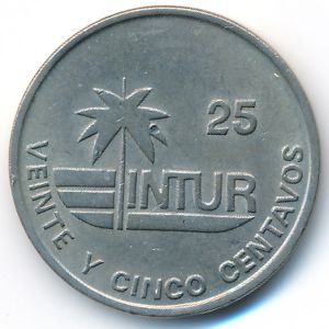 Cuba, 25 centavos, 1989