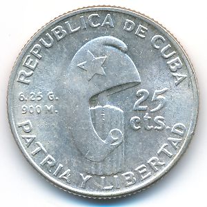 Куба, 25 сентаво (1953 г.)
