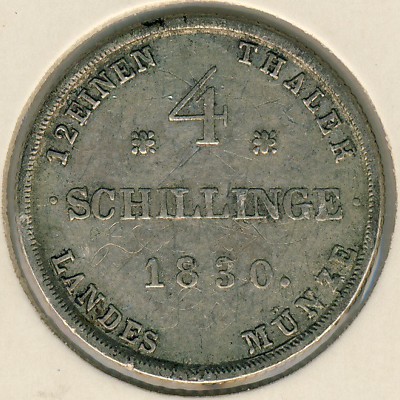 Мекленбург-Шверин, 4 шиллинга (1829–1833 г.)