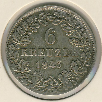 Франкфурт, 6 крейцеров (1838–1846 г.)