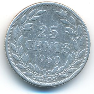 Liberia, 25 cents, 1960