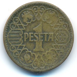 Spain, 1 peseta, 1944