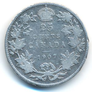 Canada, 25 cents, 1907