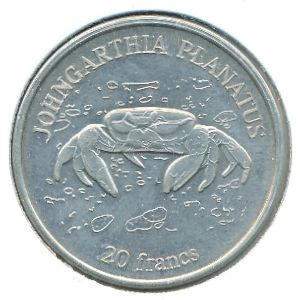 Остров Клиппертон., 20 франков (2011 г.)