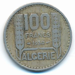 Algeria, 100 francs, 1950
