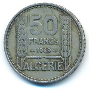 Algeria, 50 francs, 1949