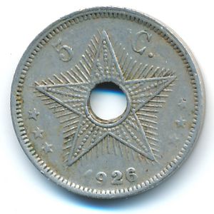 Belgian Congo, 5 centimes, 1926