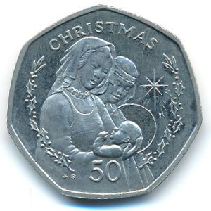 Gibraltar, 50 pence, 1990