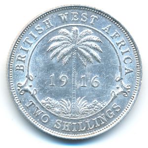 British West Africa, 2 shillings, 1916