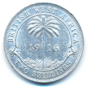 British West Africa, 2 shillings, 1916
