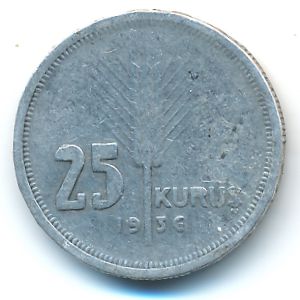 Турция, 25 куруш (1936 г.)