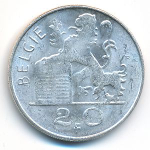 Belgium, 20 francs, 1953