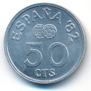 Spain, 50 centimos, 1980