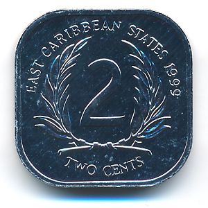 Восточные Карибы, 2 цента (1999 г.)