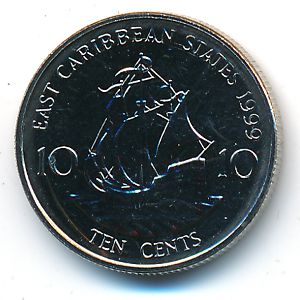 Восточные Карибы, 10 центов (1999 г.)