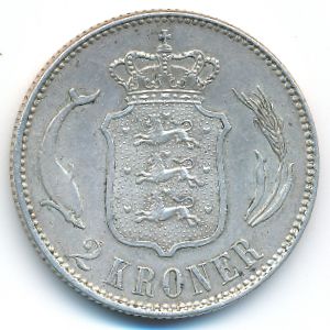 Denmark, 2 kroner, 1916