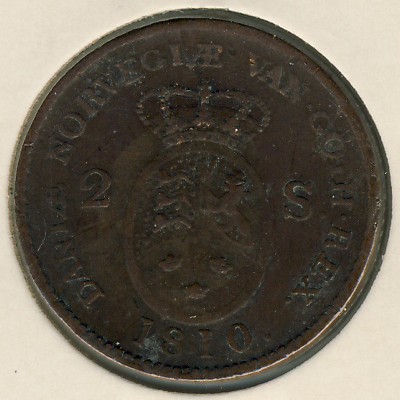 Дания, 2 скиллинга (1810–1811 г.)