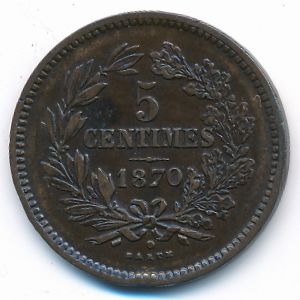 Luxemburg, 5 centimes, 1870