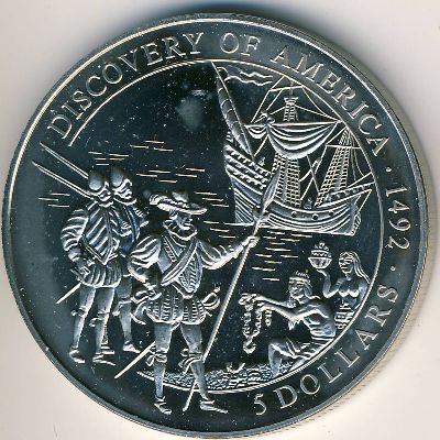 Либерия, 5 долларов (2000–2001 г.)