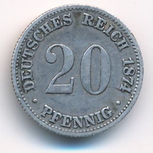 Германия, 20 пфеннигов (1874 г.)