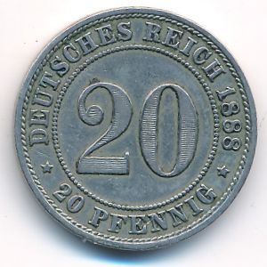 Германия, 20 пфеннигов (1888 г.)