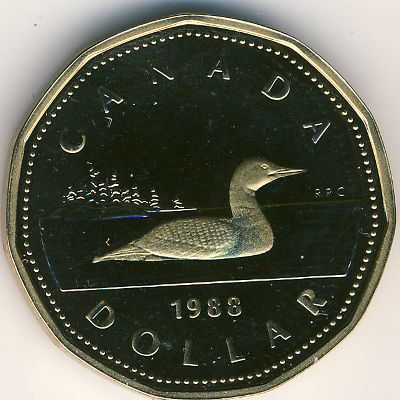 Canada, 1 dollar, 1987–1989