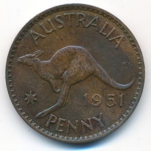 Australia, 1 penny, 1951