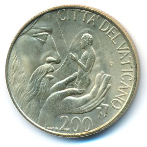 Ватикан, 200 лир (1988 г.)
