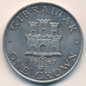 Gibraltar, 1 crown, 1967